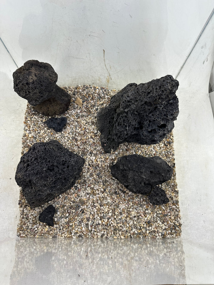Black lavarock scape - Hardscape.nl
