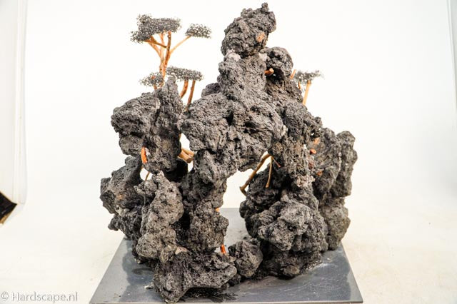 Black lava tree ornament