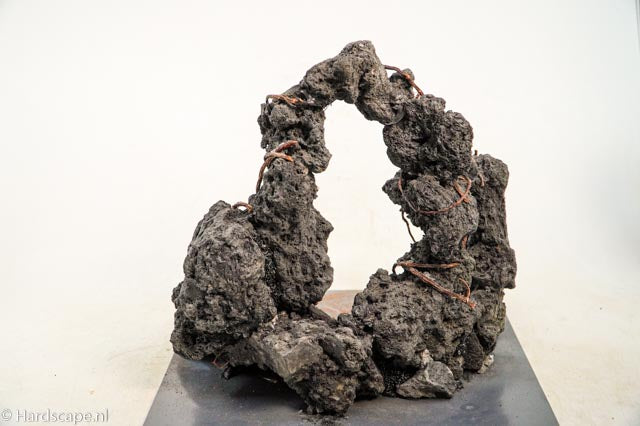 Black lava circle ornament